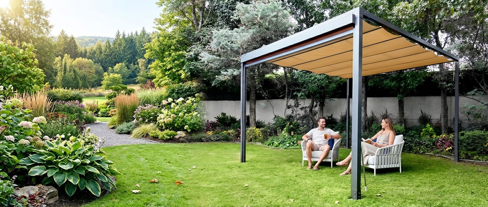 Toldos, pérgolas y soluciones Tecnoline para exterior